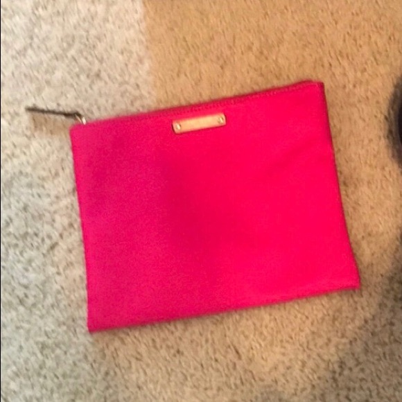 ♦️SOLD!♦️Kate Spade Pink Cosmetic Pouch & Tan Logo - Picture 6 of 8